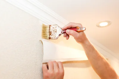 Pose de papier peint à Joucou — revêtements muraux et toiles de verre